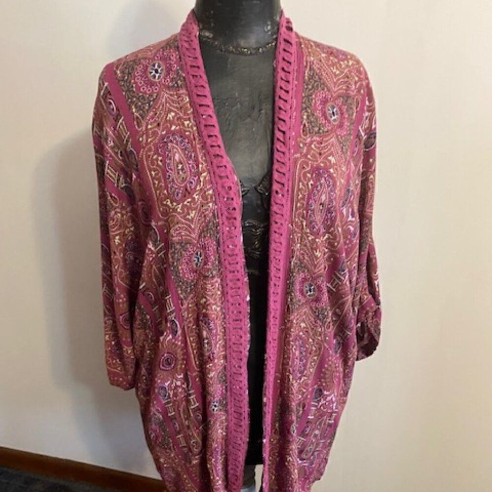 Roffe Multi-color Paisley print Kimono
